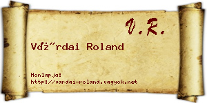 Várdai Roland névjegykártya